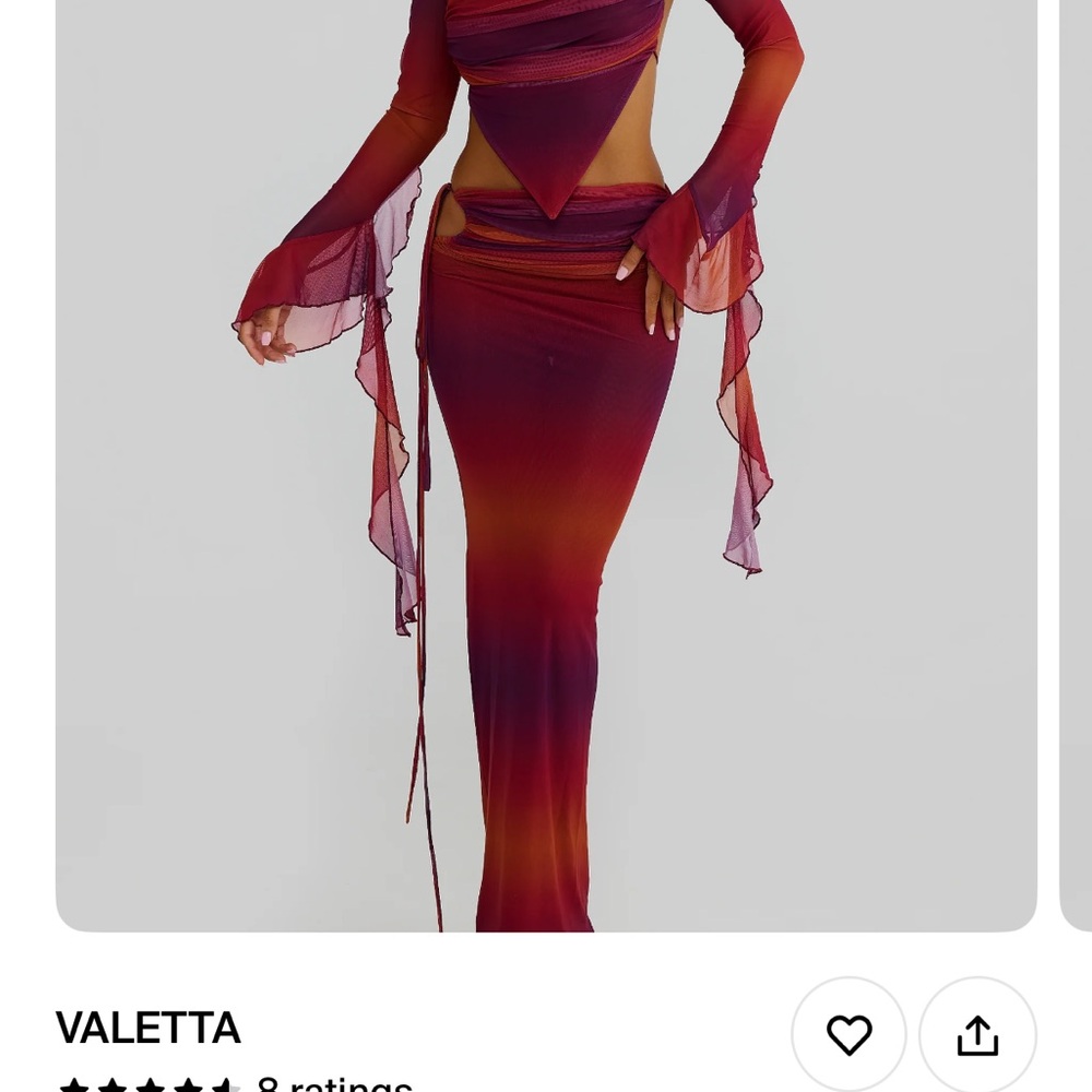 Elegant Red and Orange Gradient Dress